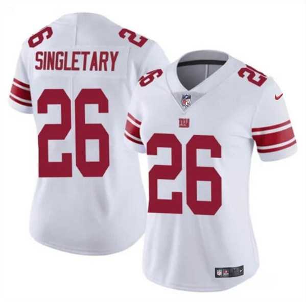 Women%27s New York Giants #26 Devin Singletary White Vapor Stitched Jersey Dzhi